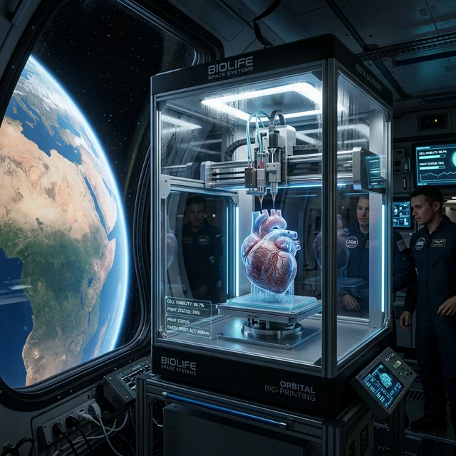 The Orbital Factory: 3D-Bioprinting Human Organs in Zero Gravity
